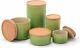 Le Creuset (set Of 5) Canister, Palm Green Jar, Wood Lid Containers, New In Box