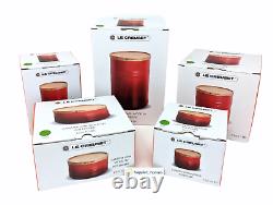 Le Creuset (Set of 5) Canister, Palm Green Jar, Wood Lid Containers, NEW in Box