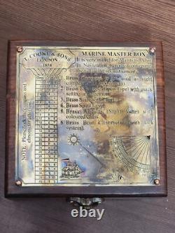 Limited Handcrafted Wooden Marine Master Box Set Nautical Sextant, Ship's