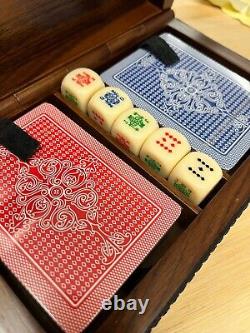 Linley Royal Dice and Card Set with wooden box. New and unopened