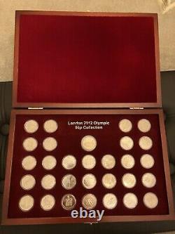 London Olympic 50p coin full set 2012 Gold plated wooden box