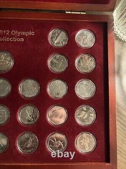 London Olympic 50p coin full set 2012 Gold plated wooden box