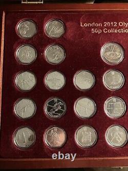 London Olympic 50p coin full set 2012 Gold plated wooden box