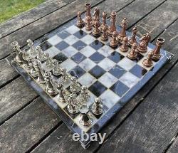 Luxury Chess Set Top Quality Chessmen and Marble Design Board Christmas Gift