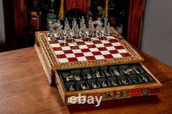 Luxury Chess Set Vintage Mythology Chessmen Personalized Christmas Gift for Him