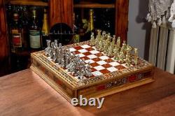 Luxury Chess Set Vintage Mythology Chessmen Personalized Christmas Gift for Him