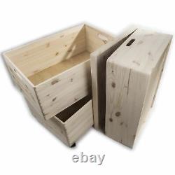 MEGA SET / 3 Tier Extra Large Wooden Boxes / Stackable Crate Chest on Wheels