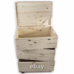 MEGA SET / 3 Tier Extra Large Wooden Boxes / Stackable Crate Chest on Wheels