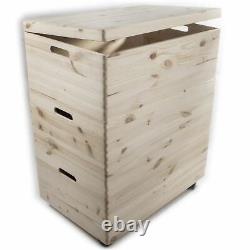 MEGA SET / 3 Tier Extra Large Wooden Boxes / Stackable Crate Chest on Wheels