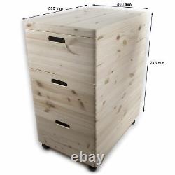 MEGA SET / 3 Tier Extra Large Wooden Boxes / Stackable Crate Chest on Wheels