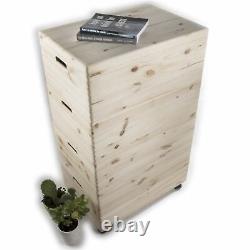 MEGA SET / 4 Tier Extra Large Wooden Boxes / Stackable Crate Chest on Wheels