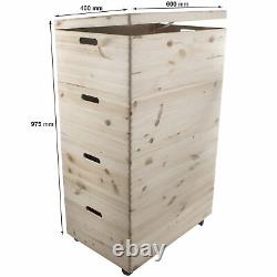 MEGA SET / 4 Tier Extra Large Wooden Boxes / Stackable Crate Chest on Wheels