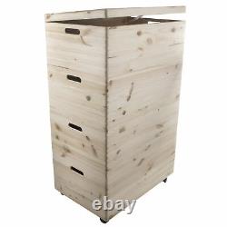 MEGA SET / 4 Tier Extra Large Wooden Boxes / Stackable Crate Chest on Wheels