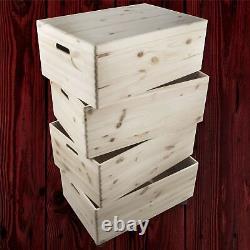 MEGA SET / 4 Tier Extra Large Wooden Boxes / Stackable Crate Chest on Wheels