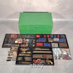 Made In England Meccano 1940s Vintage Set In Original Wooden Box Wheels Plates +