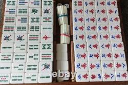 Mah Jong Set In Wooden Case / Box 148 Tiles Mahjong Jongg Vintage Heavy