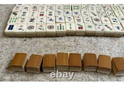 Mah Jong Set Oriental Wooden Box 148 Tiles Case Mahjong Jongg Vintage Rare 2