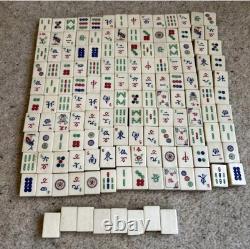 Mah Jong Set Oriental Wooden Box 148 Tiles Case Mahjong Jongg Vintage Rare 2