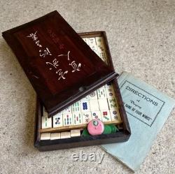 Mah Jong Set Oriental Wooden Box 148 Tiles Case Mahjong Jongg Vintage Rare 2