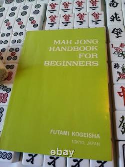 Mah Jong Set Wooden Box 144 Extra Large Green Tiles Book Sticks Mahjong Jongg