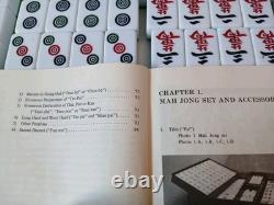 Mah Jong Set Wooden Box 144 Extra Large Green Tiles Book Sticks Mahjong Jongg