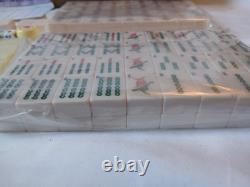 Mah Jong Set Wooden Box 148 Tiles Mainly Sealed New Book Sticks Mahjong Jongg