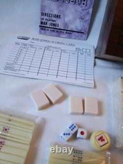 Mah Jong Set Wooden Box 148 Tiles Mainly Sealed New Book Sticks Mahjong Jongg