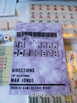 Mah Jong Set Wooden Box 148 Tiles Mainly Sealed New Book Sticks Mahjong Jongg