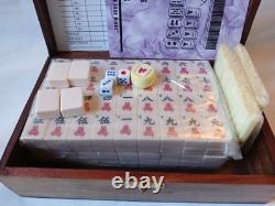 Mah Jong Set Wooden Box 148 Tiles Mainly Sealed New Book Sticks Mahjong Jongg