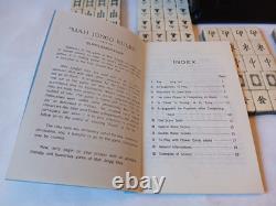 Mah Jong Set in Oriental Wooden Box 144 Tiles Case Mahjong Jongg Vintage Rare 1
