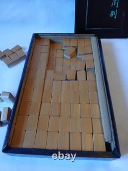 Mah Jong Set in Oriental Wooden Box 152 Tiles Case Mahjong Jongg Vintage Rare