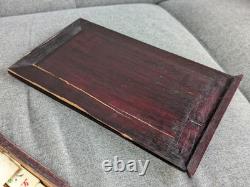 Mah Jong Set in Oriental Wooden Box 152 Tiles Mahjong Jongg Vintage Bone Bamboo