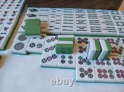 Mah Jong Set in Wooden Box 148 Large Tiles Book Sticks Mahjong Jongg Vintage