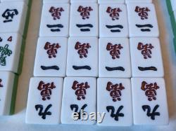 Mah Jong Set in Wooden Box 148 Large Tiles Book Sticks Mahjong Jongg Vintage