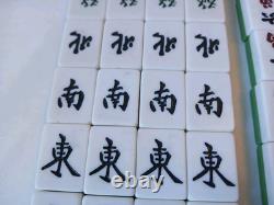 Mah Jong Set in Wooden Box 148 Large Tiles Book Sticks Mahjong Jongg Vintage
