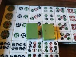 Mah Jong Set in Wooden Box 148 Large Tiles Book Sticks Mahjong Jongg Vintage