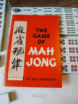Mah Jong Set in Wooden Box 148 Large Tiles Book Sticks Mahjong Jongg Vintage
