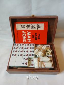 Mah Jong Set in Wooden Box 148 Large Tiles Book Sticks Mahjong Jongg Vintage