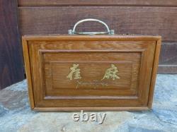 Mah Jong Vintage Antique 1923 Bamboo Wooden Box Set 135 Pieces & 148 Tiles