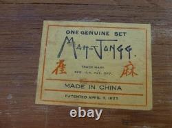 Mah Jong Vintage Antique 1923 Bamboo Wooden Box Set 135 Pieces & 148 Tiles