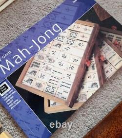 Mah-jongg Jong Set Chinese Game Vintage Bamboo Case Jackpot Wooden Box Rare