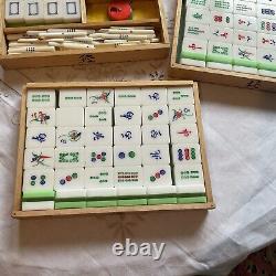 Mahjong Set In Wooden Case / Box Mah Jong Game 1960s