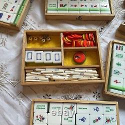 Mahjong Set In Wooden Case / Box Mah Jong Game 1960s