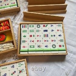 Mahjong Set In Wooden Case / Box Mah Jong Game 1960s