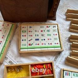 Mahjong Set In Wooden Case / Box Mah Jong Game 1960s