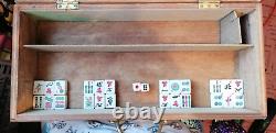 Mahjong set Japanese wooden boxed with wooden trays complete Mahjong