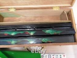 Mahjong set Japanese wooden boxed with wooden trays complete Mahjong