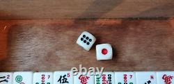 Mahjong set Japanese wooden boxed with wooden trays complete Mahjong