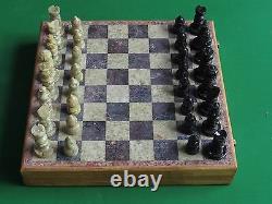 Marble Chess Set Handmade Saopstone pieces wooden Box arts & Crafts and gift