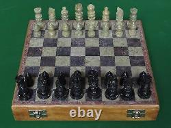 Marble Chess Set Handmade Saopstone pieces wooden Box arts & Crafts and gift